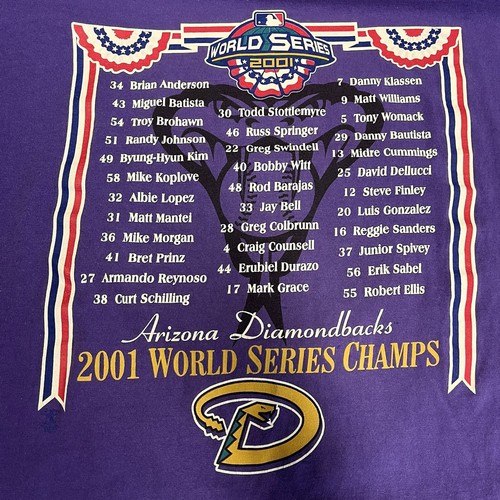 Arizona Diamondbacks T Shirt Adult 2XL 2001 World Series Champs MLB Vintage G2 - 第 10/11 張圖片