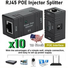 x10 Passive POE Injector for IP Camera Netwrok AP Device 5- 52V RJ45 DC plug lot