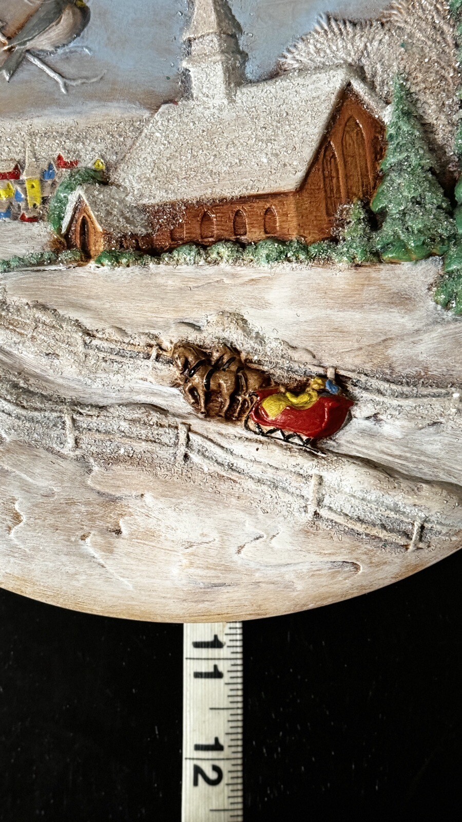 VINTAGE 1980 Byron Molds Winter Scene Plate Snowy Countryside Christmas Church