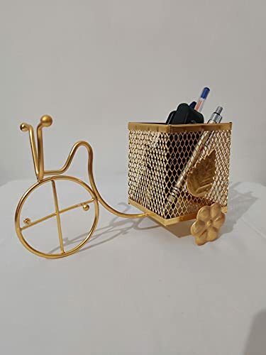 Dorado Metal Cuchara Soporte Rickshaw Pluma Servilletero Portavelas Pequeño