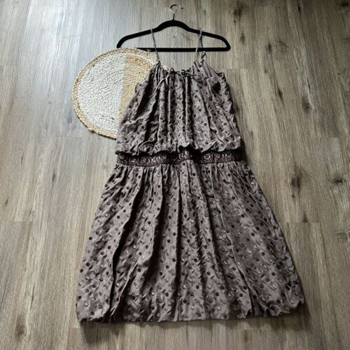 MAX AZRIA Collection 100% Silk Balloon Hem Sleeveless Dress