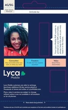 lyca mobile Prepaid plan. $50  X 4 months with international call ESIM