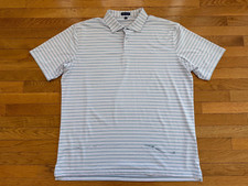 Peter Millar Shirt Mens sz XXL Crown Crafted Short Sleeve Golf Polo Blue Stripes