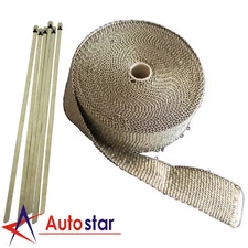 2" 50ft Titanium Basalt Manifold Header Exhaust Pipe Heat Wrap + 6 Ties Kit