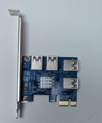PCIe 1 to 4 PCI-Express 16X Slots Riser Card PCI-E 1X to External 4 PCI-e USB