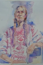FEMALE Watercolor Portrait  ORIGINAL  Watercolor Impressionist realism modern