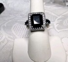 Sterling Silver Lab Created Blue 10x12 mm Emerald Cut Sapphire — photo 1