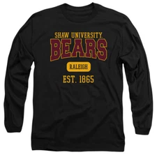 Shaw University Adult Long Sleeve T-Shirt Est. Date, Black, S-3XL