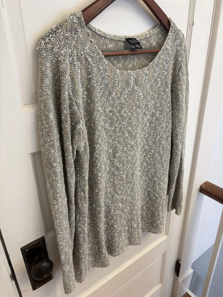 Suéter túnica Eileen Fisher para mujer raro color tostado mezcla seda italiana talla M Foto 3 de 4