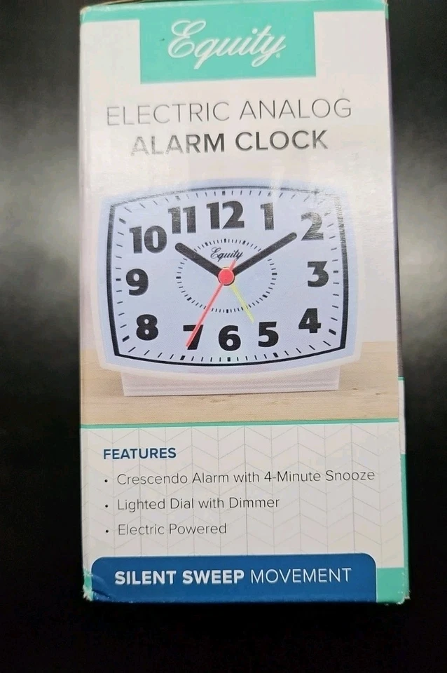 Equity Electric Analog Alarm Clock with White Case And Lighted Dial 3310 - Image 4 of 4