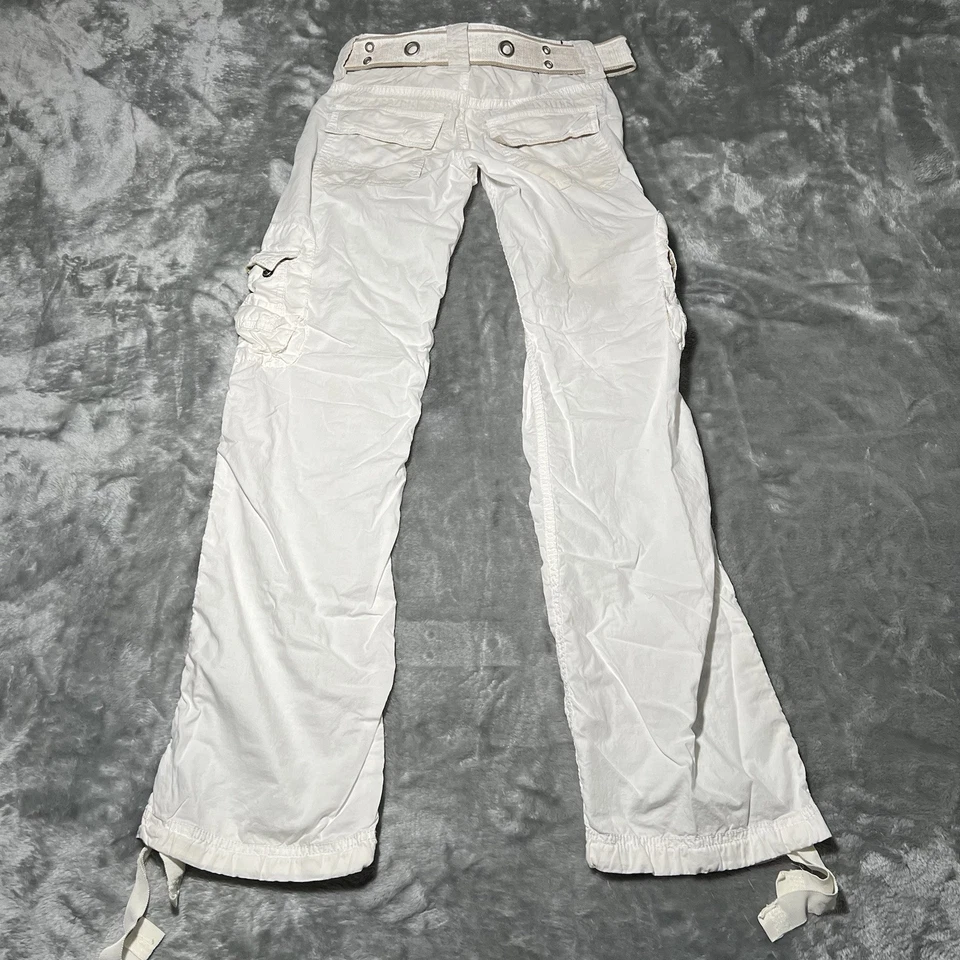 Pantalones cargo marca Z para mujer talla 23x32 blancos con cinturón Y2K nuevos con etiquetas Foto 2 de 4