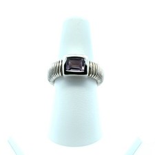 Vintage Sterling Silver Amethyst Ring  Size 7 Stone 6 x8 mm