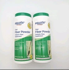 Equate Clear Soluble Fiber Powder 12.7 Oz- Pack of 2 Prebiotic Fiber Supplement