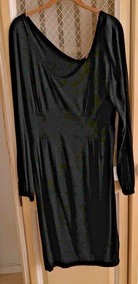 Max & Co. Black Jersey Long Sleeve Scoop Neck Sheath Dress (L)