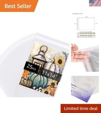 Durable 11x14 Acid-Free Crystal Clear Bags - 25-Pack for Art Preservation