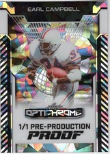2024 Leaf Metal Earl Campbell Cracked Ice 1/1 Pre-Production Proof Oilers