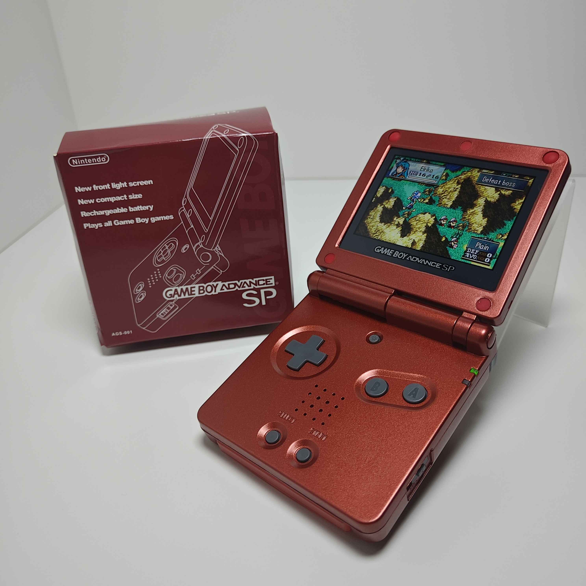 Nintendo Game Boy Advance GBA SP - Flame Red AGS-101 V2 IPS