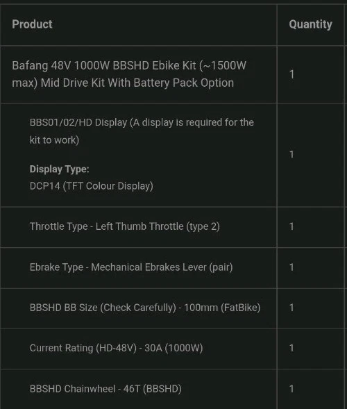 1000-1500W BAFANG Mid Drive Motor Kit BBSHD E-bike Conversion Kit 100mm US - Image 2 of 4