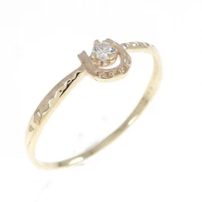 Authentic K10YG Horse Shoe Diamond Ring 0.05CT  #230-000-166-1711