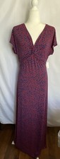 Amazon Essentials Size S short sleeve maxi Dress Navy with Red Polka Dots