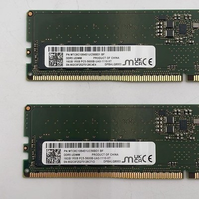 Micron 32GB (2x16) DDR5-5600 MTC8C1084S1UC56BD1 BF Desktop RAM | eBay