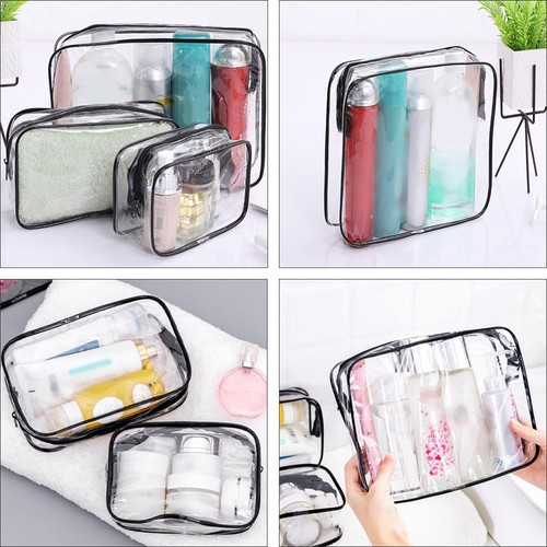 3 Pcs See Through Cosmetic Bags Travel Wash Pvc Transparent - Bild 8 von 12