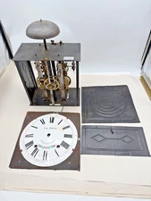 Antique French Morbier Wall Project Clock.  (0760)