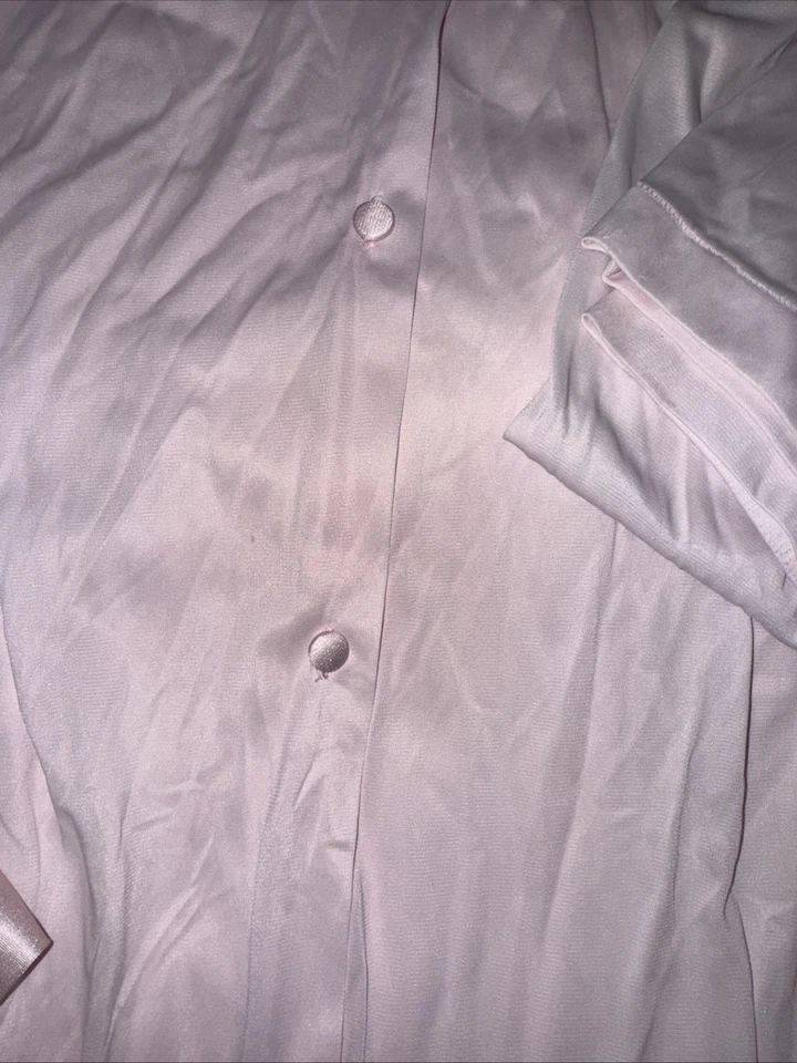 Conjunto de pijama vintage Vanity Fair rosa + pantalones talla mediana falta botón Foto 3 de 4