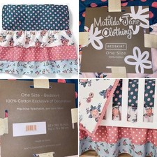 New Matilda Jane Crib Bedskirt Rock a Bye Dot floral Ruffle 52  x 28  x 15  NWT
