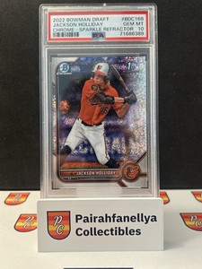 Jackson Holliday 2022 Bowman Draft 1st Chrome Sparkle Refractor #BDC168 - PSA 10