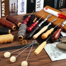 ⁺31Pcs Leather Sewing Tools Leather Craft Hand Stitching Kit With Groover