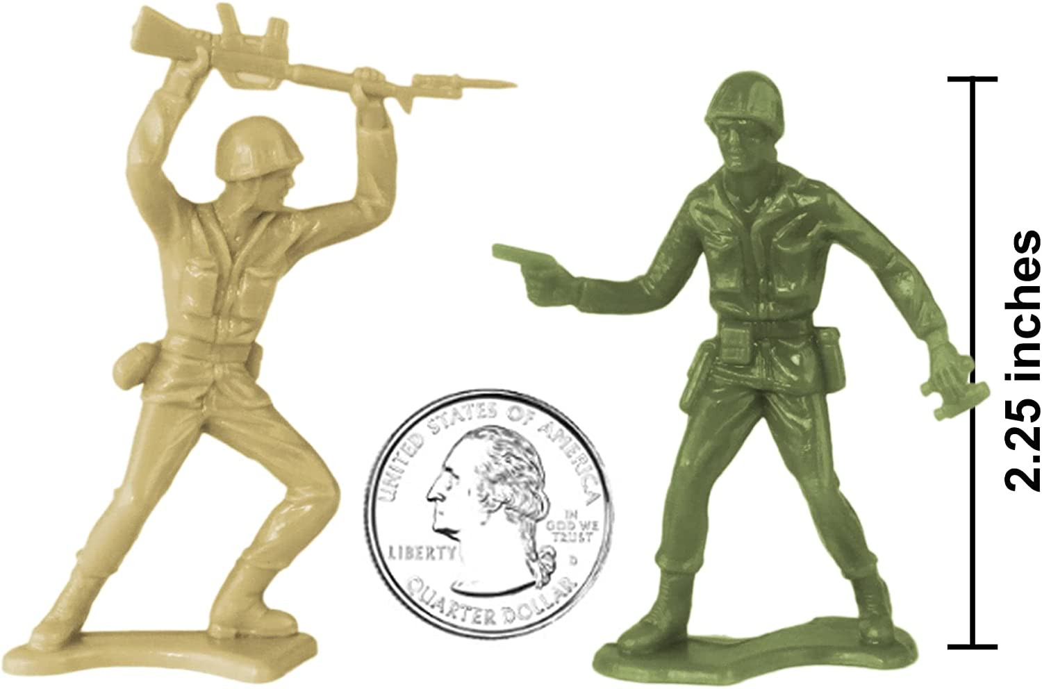 Timmee Plastic Army Men - OD Green Vs Tan 100Pc Toy Soldier Figures Made in USA