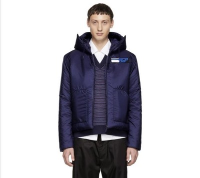 プラダ ゴアテックス ブルゾン ジャケット ブルー 水色 y2k 42 XL Prada Blue Nylon Logo Jacket Size 46 - S/M Brand New $1790 RETAIL