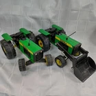 2 X Vintage Tonka Tractors Metal And Plastic Black And Green