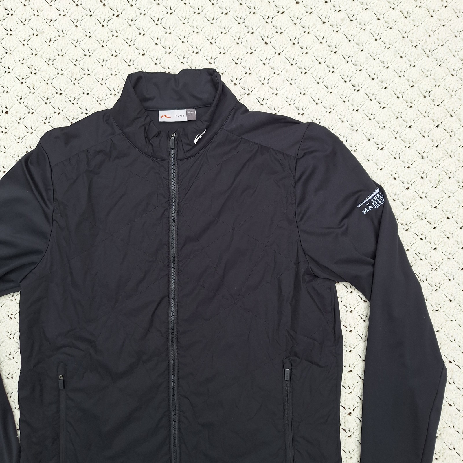 KJUS Mens Jacket Golf Insulated Full Zip Jacket Stretch Black - 52 Large