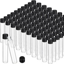 100 Pcs 30ml Glass Test Tubes Vial with Black Screw Cap 22x120mm, Clear Stopp...