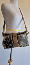 Borsa a tracolla vintage Desigual Eli patchwork tela floreale marrone boho