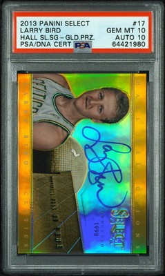 2013 Select Hall Selections Signatures Larry Bird #17 GOLD PSA 10 Auto 10