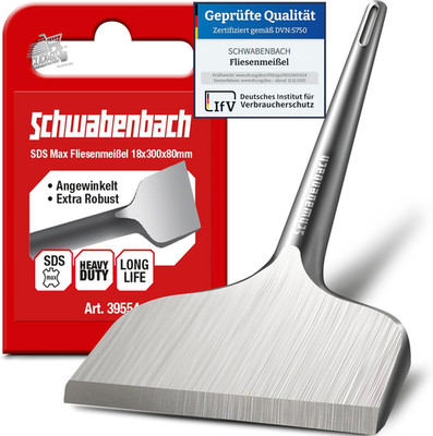 SDS Max Fliesenmeißel 300x80 abgewinkelt Abbruch Putzentfernung