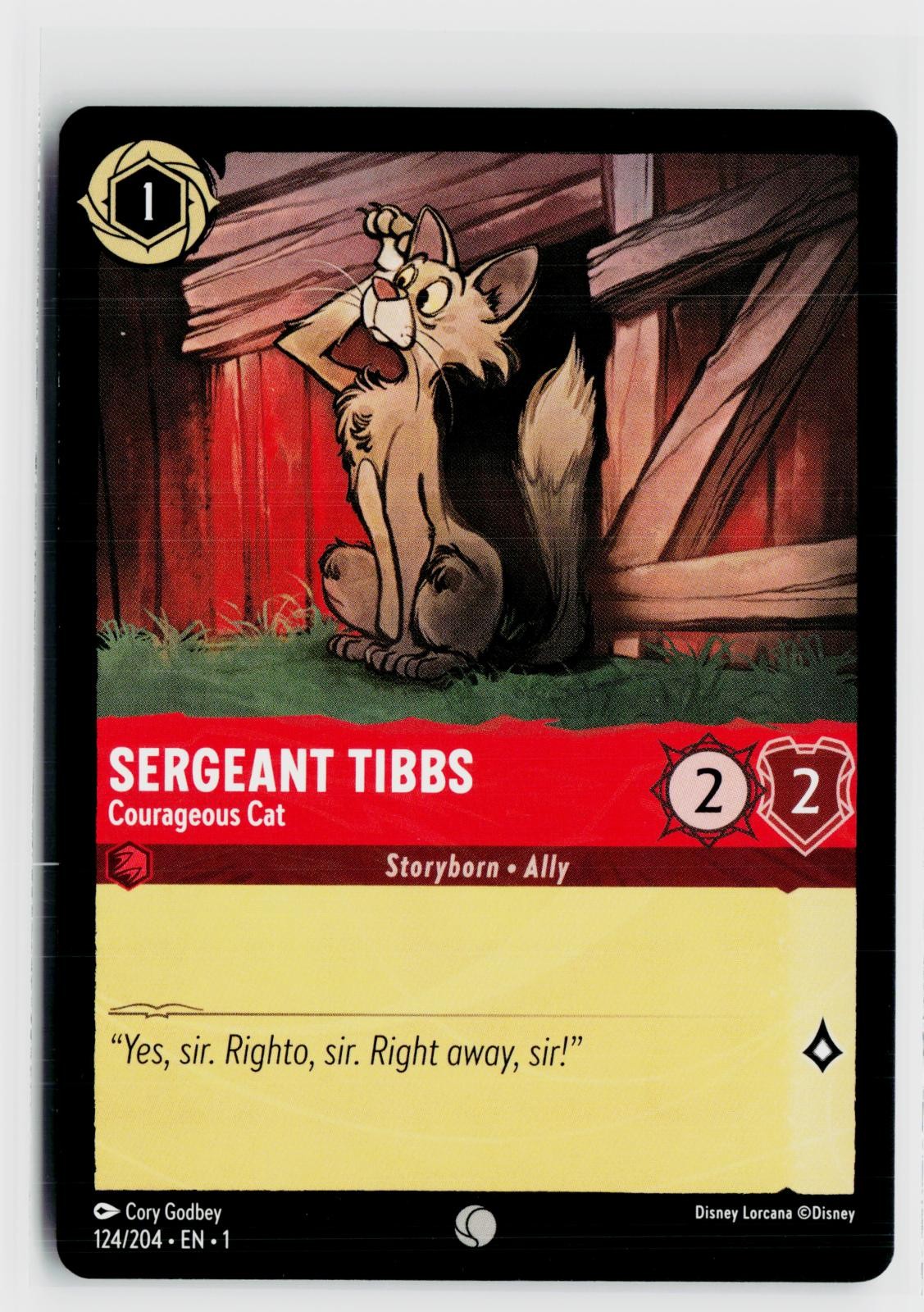 Sergeant Tibbs - Courageous Cat 124/204 Common The First Chapter Lorcana NM