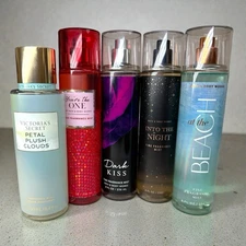 4 Various Bath & Body Works (8oz) + 1 VS (8.4oz) Fine Fragrance Body Mist Sprays