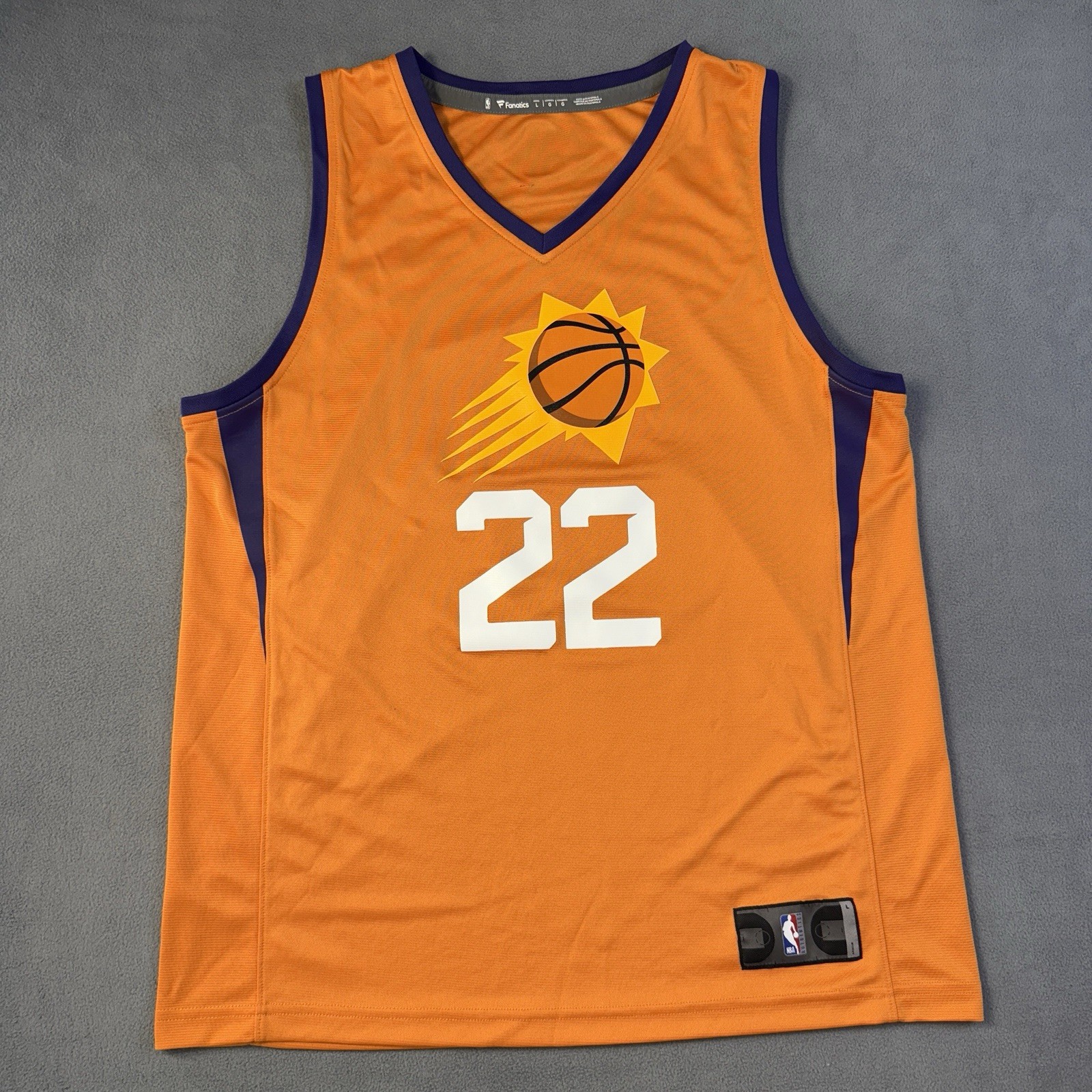 Phoenix Suns Jersey Men's Large Orange Fanatics Deandre Ayton #22 NBA Basketball