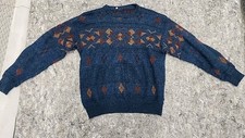 Vtg Italian Lana Mohair Wool Geometric Sweater Sz 52 L