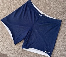Vintage Nike Reversible Mesh Basketball Shorts Navy White Swoosh Men  s XL USA