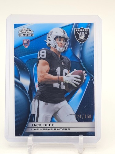 JACK BECH 2025 TOPPS CHROME BLACK ROOKIE BLUE REFRACTOR /150 #126 RAIDERS Q5690