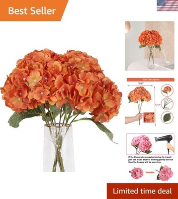 Classic European Style Hydrangea Bouquet   5 Large Silk Flowers for Decoration