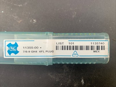 OSG 7/8 -9 UNC NC GH4 H4 4FL 4 Flutes Taper Hand Tap High Speed Steel
