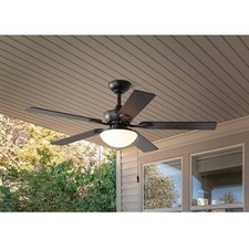 52 Inch Indoor Outdoor Ceiling Fan W/ LED Light 5 Blades 3 Speed Reverse Airflow
