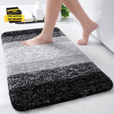 Microfiber Bathroom Rugs, Shaggy Soft and Absorbent Bath Rug, Non-Slip, Thick Pl