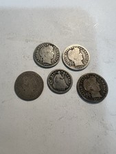 1 -1848 O and 4 Barber dimes